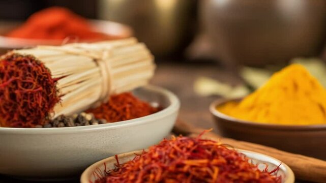 Vibrant Saffron and Exotic Spices A Culinary Journey Through Aromatic Flavors
