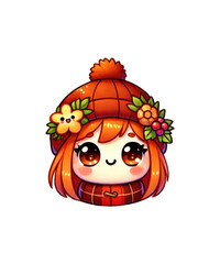 

Spooky Halloween pumpkin head cartoon with a witch hat, perfect for autumn holiday decoration