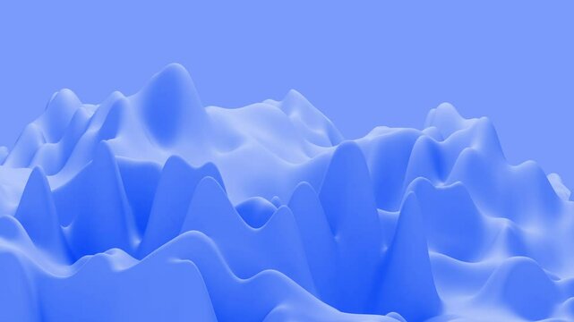 Looping 3D Animation of Soft Abstract Terrain in Blue