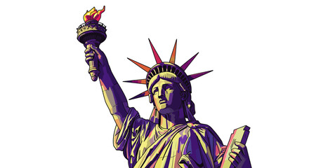 Obraz premium Majestic Liberty Statue A Vibrant Vector Illustration of American Independence