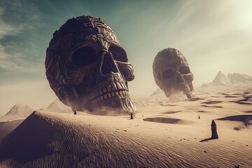 Desert of Giants skulls and figures