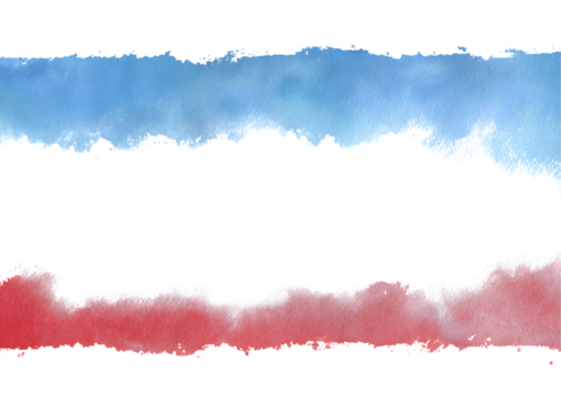 Vibrant patriotic watercolor border ideal for July Fourth festivities.