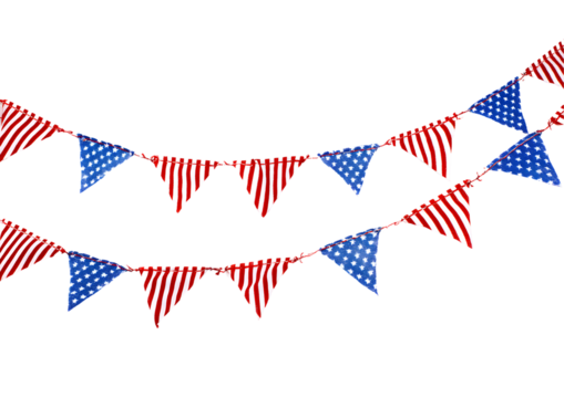 Festive patriotic bunting border perfect for July Fourth celebrations.