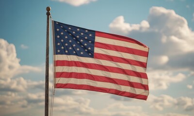 Obraz premium Waving national flag outdoors patriotism symbol