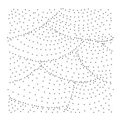 Stippled Wavy Lines and Scattered Dots Organic Outline Abstract Background