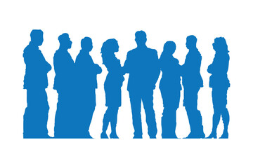 business people standing in group of silhouette.