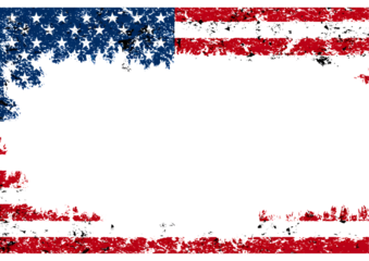 Vintage American flag border element for nostalgic Independence Day themes.