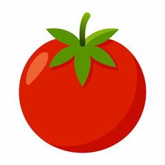 Simple Tomato Vector on White Background