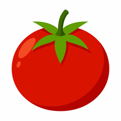 Simple Tomato Vector on White Background