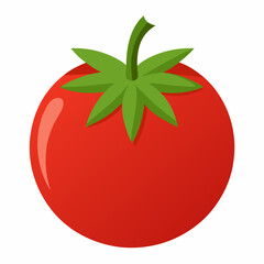 Simple Tomato Vector on White Background