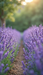Fototapeta premium Lavender fields. Gardening. Aromatic oils. Organic. Natural. Aroma. Nice aroma. Cosmetics.