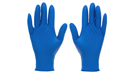 Pair of Blue Surgical Medical Gloves for Hygiene and Protection Isolated on White Background