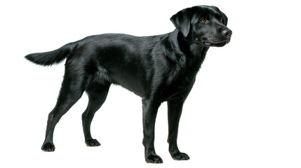 Obraz premium A handsome black Labrador Retriever, a breed known for its loyalty and gentle nature.
