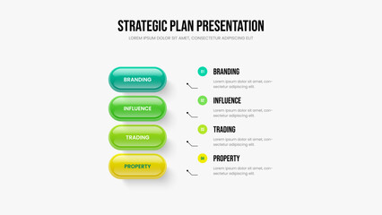 Service Planning 4 Element Diagram Frame Template. Corporate Solution Slideshow Design Vector Illustration. Visual Report Four Option Infographic Slide Layout.