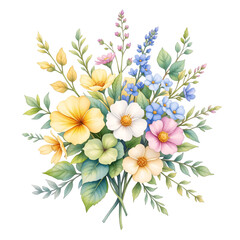 Vibrant flower bouquet art botanical illustration nature scene colorful arrangement vertical viewpoint floral design concept