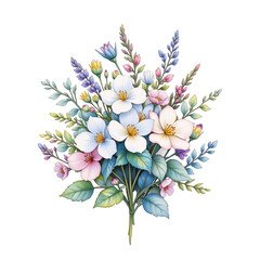 Obraz premium Colorful floral bouquet arrangement nature illustration vibrant colors close-up botanical beauty