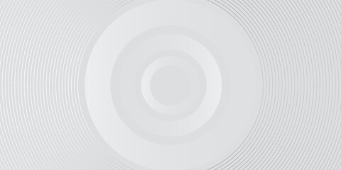 Abstract white glowing geometric lines on gray background. Modern shiny blue circle lines pattern. Futuristic technology concept. Suit for cover, poster, banner, brochure, header, website vector