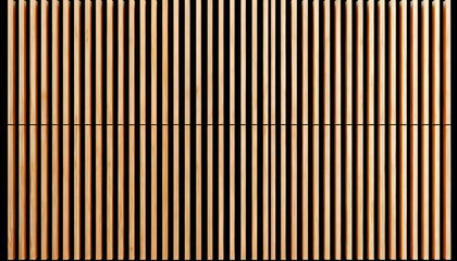 Modern Beige Pine Wood Slats Wall Facade. Vertical Texture Design Background. Architectural Detail