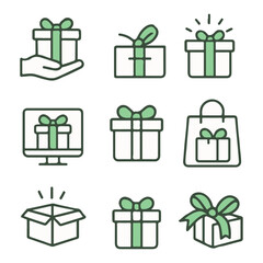 gift line icons. vector illustration	
