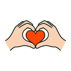 heart hands. Vector illustration