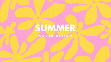 Obraz premium Abstract creative concept of colorful summer cards with flowers. Bright modern art vector texture background for ads, banner, cover, label, poster, sales, social media, flyer. Ideal template design.