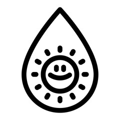 Icono de sol dentro de una hoja. Equilibrio natural, energía positiva y ciclo vital. Ilustración vectorial