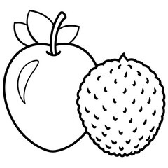 Breadfruit Apple line art vector