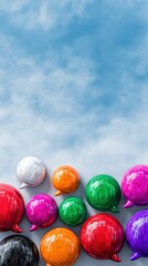 Colorful Speech Bubbles on Cloudy Sky Background