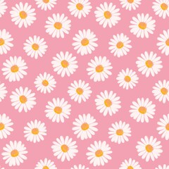 Seamless Pink Daisy Floral Pattern