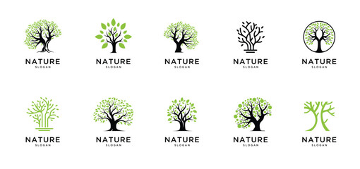 Mega set tree logo design inspiraition 