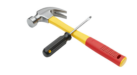 Isolated Screwdriver and Hammer