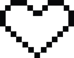 Pixelated Heart Icon: A bold, graphic representation of a heart rendered in a pixelated style, exuding simplicity and modern design.