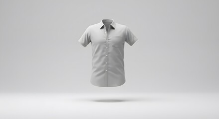 Grey Short Sleeve Shirt Mockup: Minimalist Product Presentation for Apparel Design and Branding