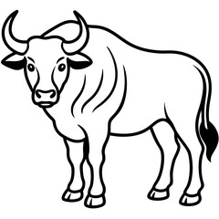 Buffalo line art vector