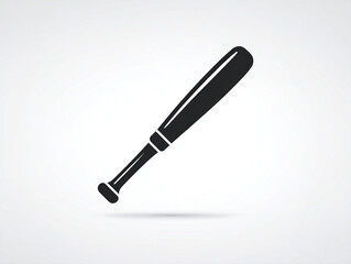 Isolated black baseball bat illustration on a white background in a simple and modern style