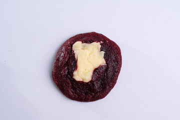 Red Velvet cream cheese Cookies, Soft Cookie on plate