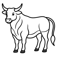 Bull line art vector