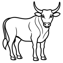 Bull line art vector