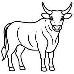 Bull line art vector