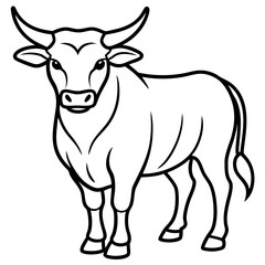 Bull line art vector