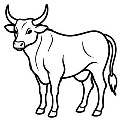 Bull line art vector