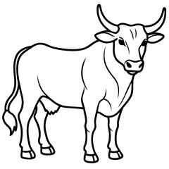 Bull line art vector