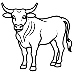 Bull line art vector