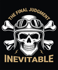 Grim Rider Skull with Goggles and Crossed Bones Graphic
