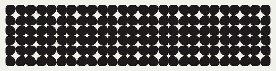 Mid century modern floral geometric pattern in black and white. Graphical illustration for a unique banners, textiles and home décor.