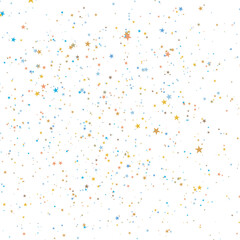 Color stars confetti background. Splash effect banner. Vector abstract illustration with blurred drops of rain for wallpaper, wrapping paper, backdrop, poster, card etc.