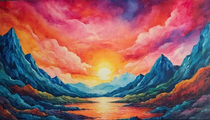 Sunset Over Majestic Mountains
3