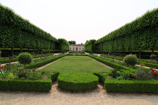 Versailles, France - June 3, 2025.View on the garden of the Petit Trianon located on the grounds of the Palace of Versailles
