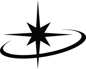 Y2k star sparkle bling abstract tattoo shapes. Simple minimal geometric signs in retro 2000s style.