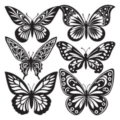 A collection intricate of butterfly set